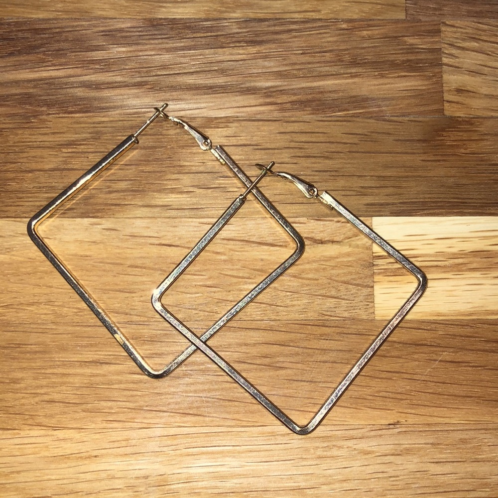 Gold Square Earrings